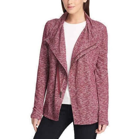 GH Bass Ladies' Knit Zip Cardigan Cherry Combo Versatile Size XL w Pockets - Picture 1 of 7